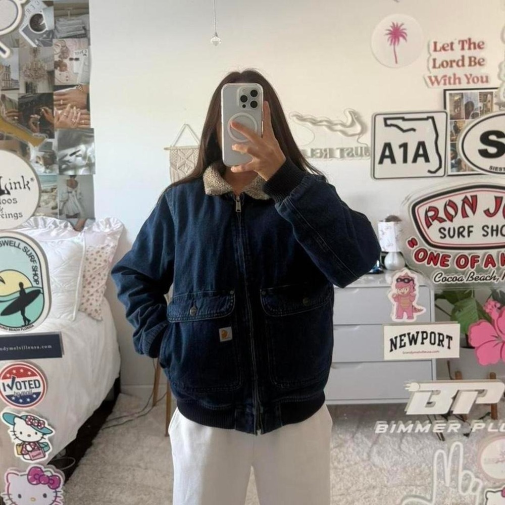 carhartt denim sherpa jacket